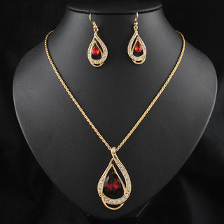 Crystal Teardrop Jewelry Set – Elegant Necklace & Earrings