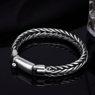 Men's "Keel" Bracelet in 925 Silver - Handcrafted Braiding