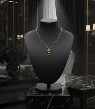 Rose Necklace in 925 Sterling Silver with Gold Plating – Minimalist Elegance