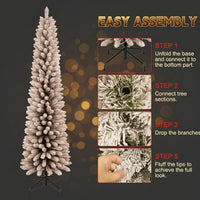 Snowy Silhouette Christmas Tree – Pencil Tree Collection 5ft