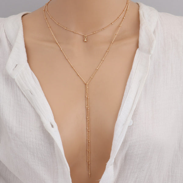 Minimalist Clavicular Necklace – Vintage Finish