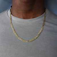 Men's Long Chain Necklace – Classic Steel Link (Gold/Silver, 45–76 cm)