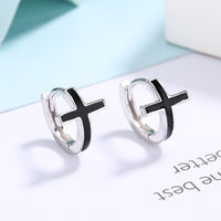 S925 Silver Cross Earrings – Men &amp; Women