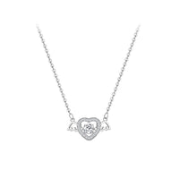 925 Sterling Silver Heart Necklace – Angel Heart Necklace