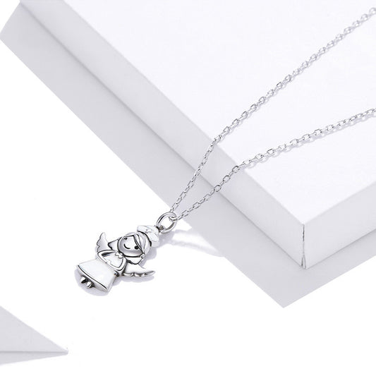 Collier Ange en Argent 925 – Chaîne Box Ajustable (Unisexe)