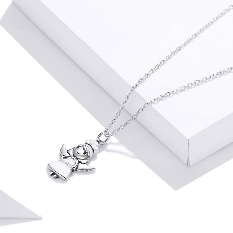 925 Silver Angel Necklace – Adjustable Box Chain (Unisex) 