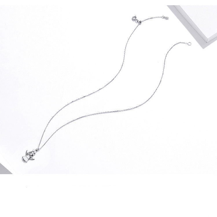 Collier Ange en Argent 925 – Chaîne Box Ajustable (Unisexe)