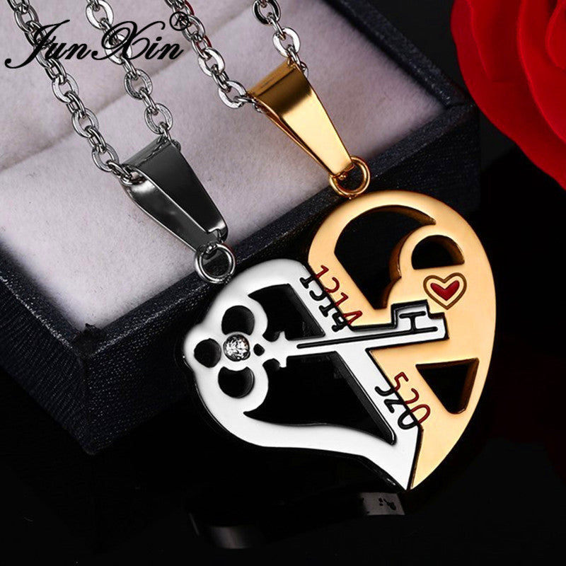 Men’s Key Pendant – Titanium Steel Couple Necklace (3 Styles)