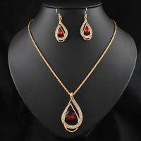 Crystal Teardrop Jewelry Set – Elegant Necklace &amp; Earrings