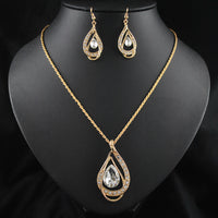 Crystal Teardrop Jewelry Set – Elegant Necklace &amp; Earrings