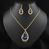 Crystal Teardrop Jewelry Set – Elegant Necklace &amp; Earrings
