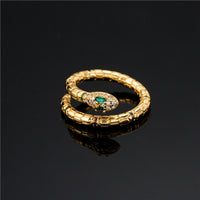 Gold Snake Ring – Adjustable CZ Shine (Women)