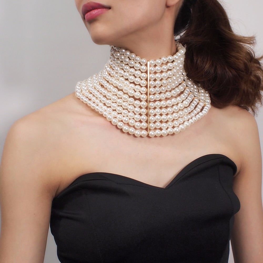 Layered Faux-Pearl Choker – Classic & Chic