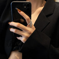 Multi-Layer Zircon Star Ring – Silver (Adjustable)