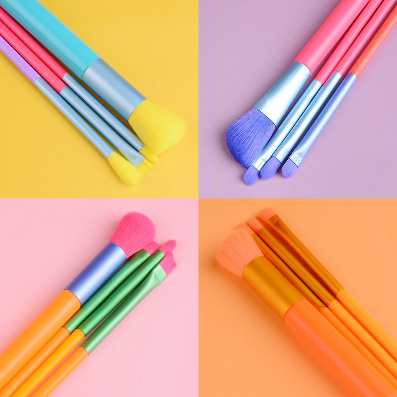 Set Pinceaux Maquillage Portable – Teint & Yeux (7 pcs)