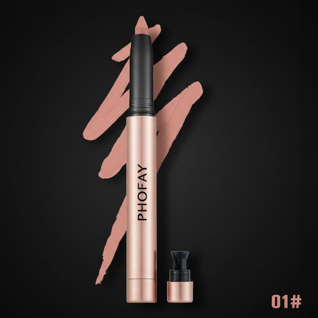 Crayon Contour des Lèvres Matte 2-en-1 – Précision Velours Longue Tenue