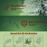 Pencil” Snow-Flocked Christmas Tree – Space-Saving Silhouette (6–7 ft)