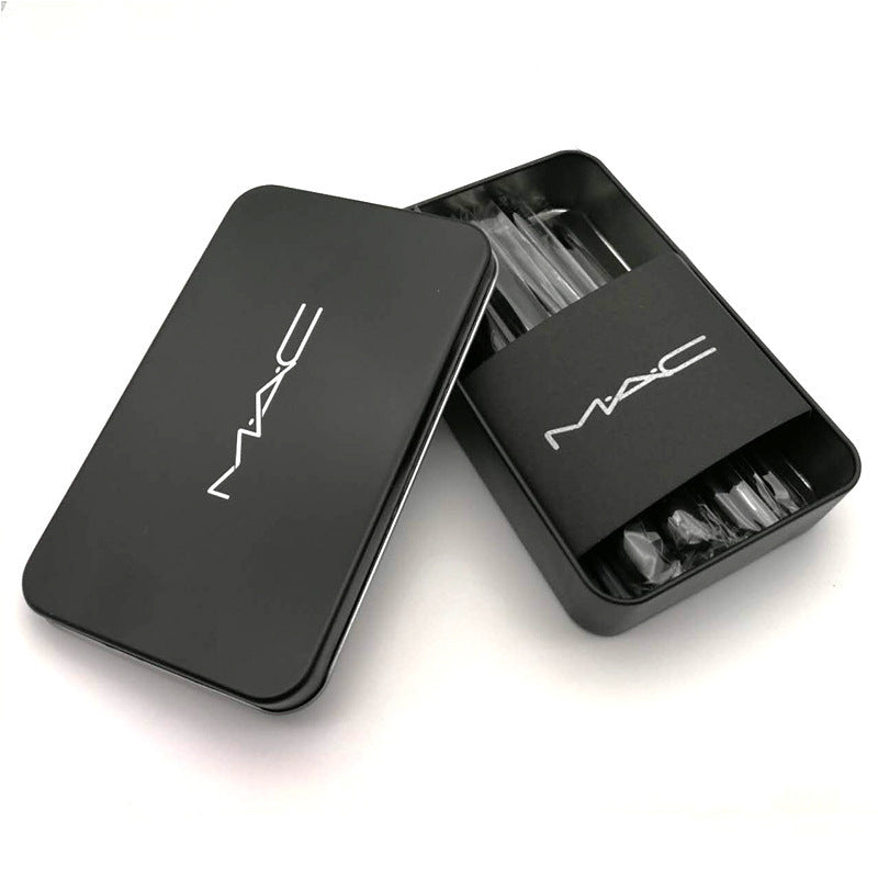 Coffret 12 Pinceaux Maquillage – Manche Bois & Pochette Métal