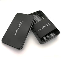 Set of 12 Makeup Brushes – Wooden Handle &amp; Metal Pouch