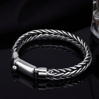 Men's "Keel" Bracelet in 925 Silver - Handcrafted Braiding