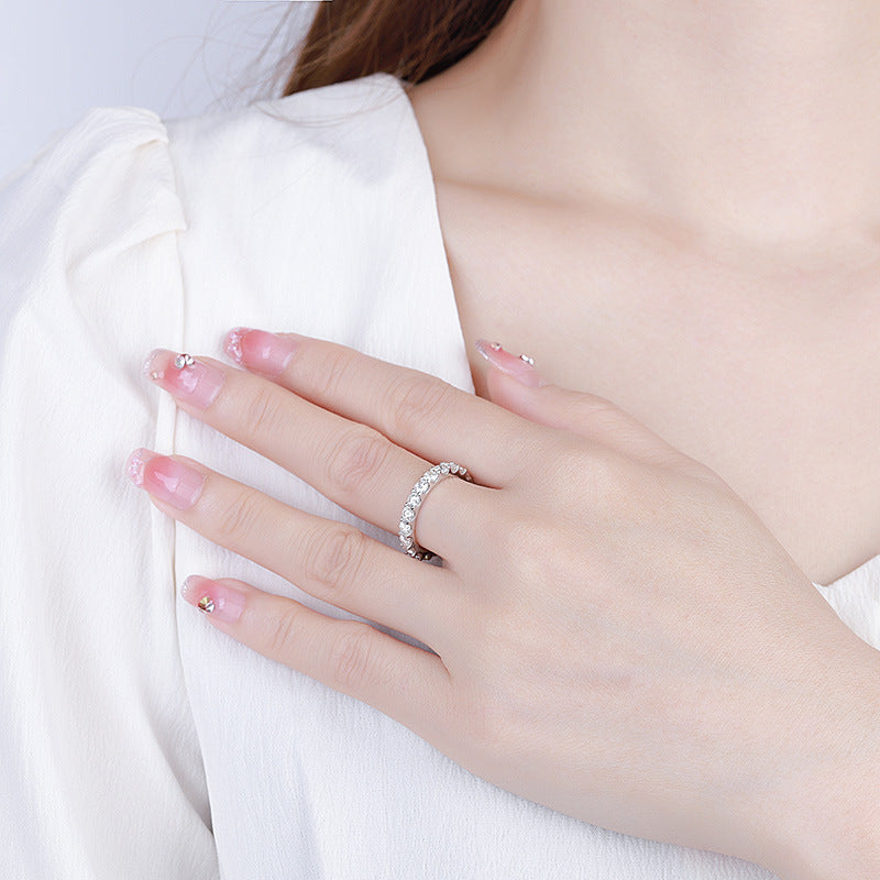 Bague Solitaire en Moissanite & Argent 925 – Éclat Diamant