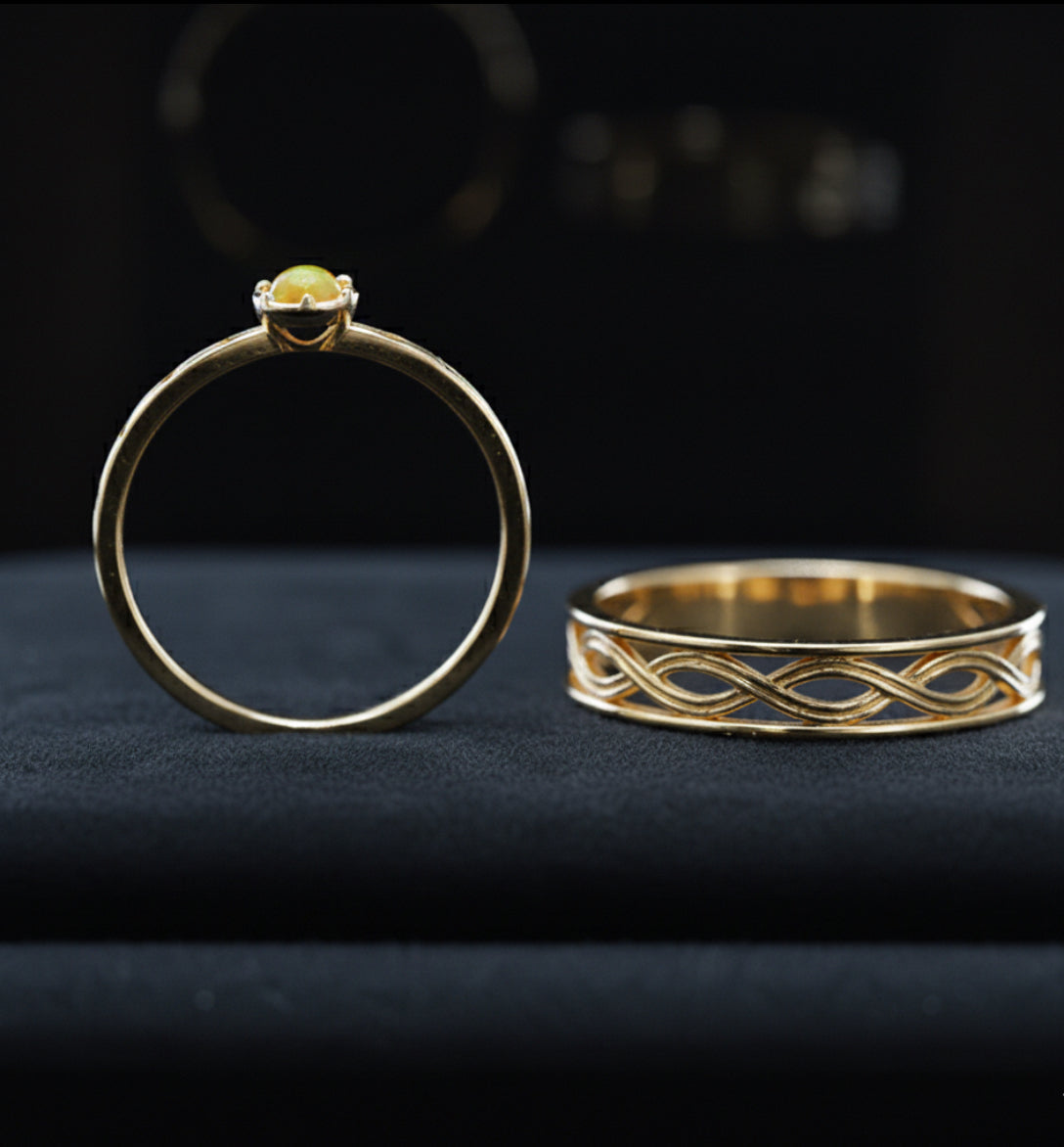 Vintage Twist Opal Ring – 925 Silver