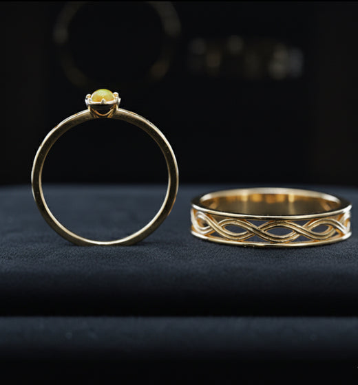 Vintage Twist Opal Ring – 925 Silver