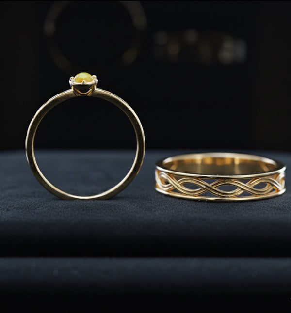 Vintage Twist Opal Ring – 925 Silver