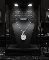 Princess Necklace in 925 Sterling Silver with Moissanite (1 or 2 Carats)