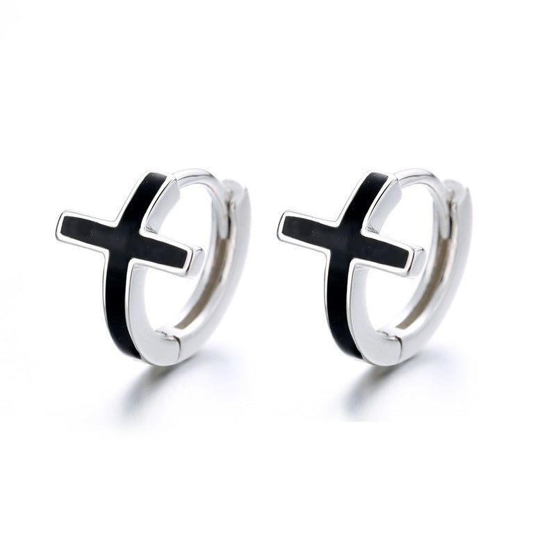 Boucles d’oreilles croix en argent S925 – Homme & Femme
