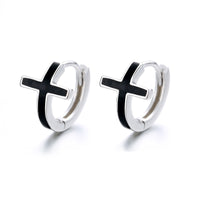 S925 Silver Cross Earrings – Men &amp; Women