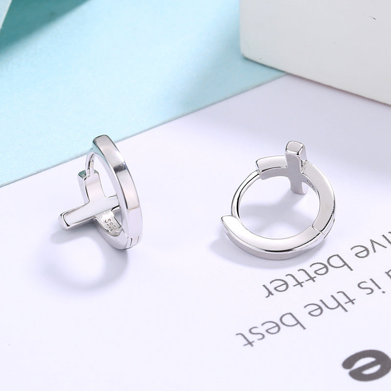 Boucles d’oreilles croix en argent S925 – Homme & Femme