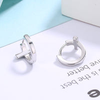 S925 Silver Cross Earrings – Men &amp; Women