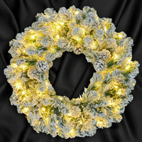 Snowy Christmas Tree 180cm – Prestige Pre-Lit Set with Garland and Wreath