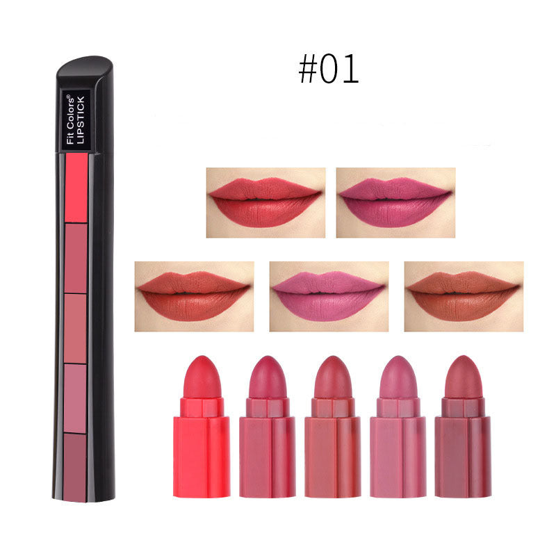 Matte 5-Color Lipstick Set Velvet Lip
