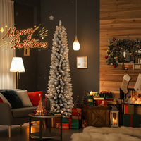 Snowy Silhouette Christmas Tree – Pencil Tree Collection 5ft