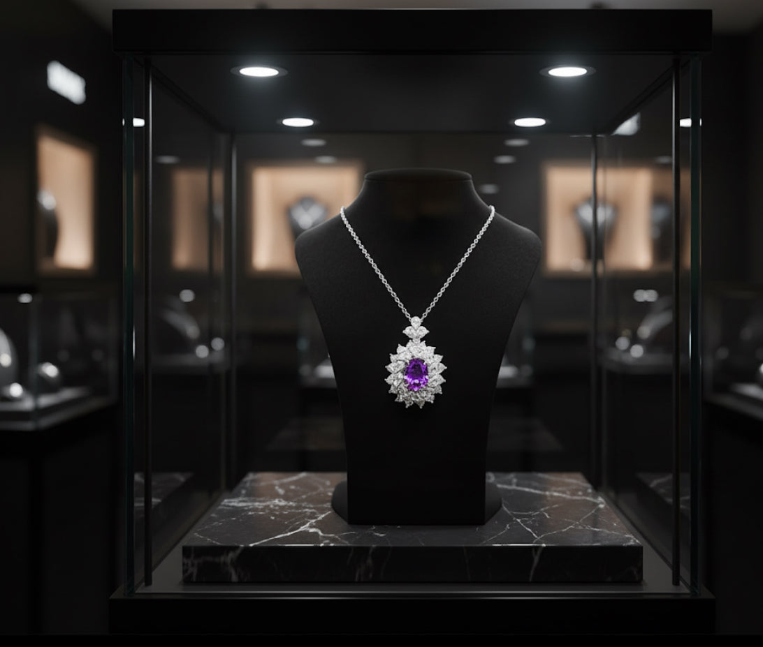 Royal Amethyst Necklace in 925 Sterling Silver – Purple Zircon