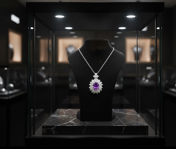 Royal Amethyst Necklace in 925 Sterling Silver – Purple Zircon