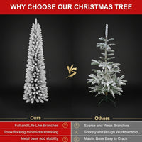 Snowy Silhouette Christmas Tree – Pencil Tree Collection 5ft