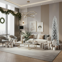 Pencil” Snow-Flocked Christmas Tree – Space-Saving Silhouette (6–7 ft)