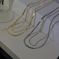 Men's Double-Layer Snake Chain – Retro Stack (Gold/Silver Tone)