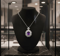 Royal Amethyst Necklace in 925 Sterling Silver – Purple Zircon