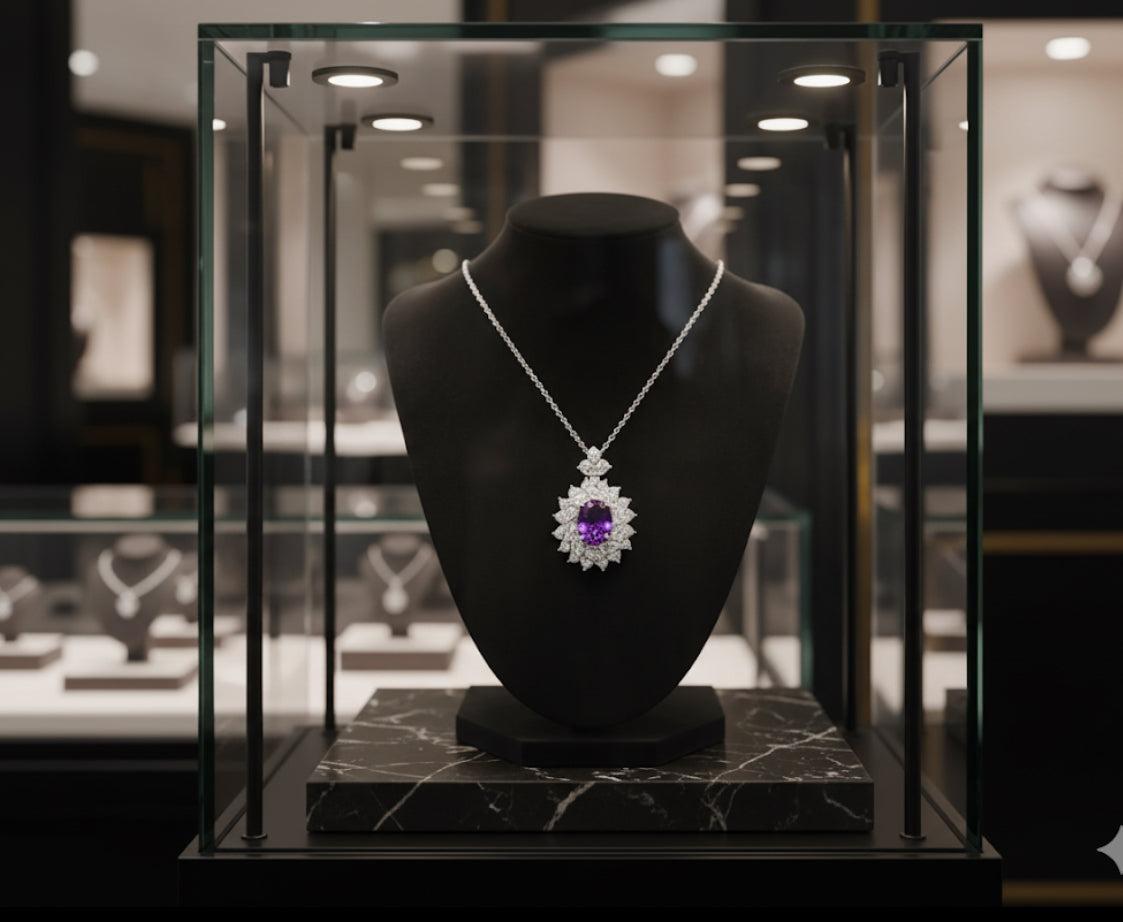 Collier Améthyste Royal en Argent Sterling 925 – Zircon Violet