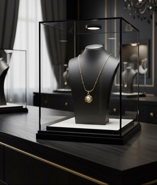 Collier Perles Baroques – Acier Titane (Color Guard)