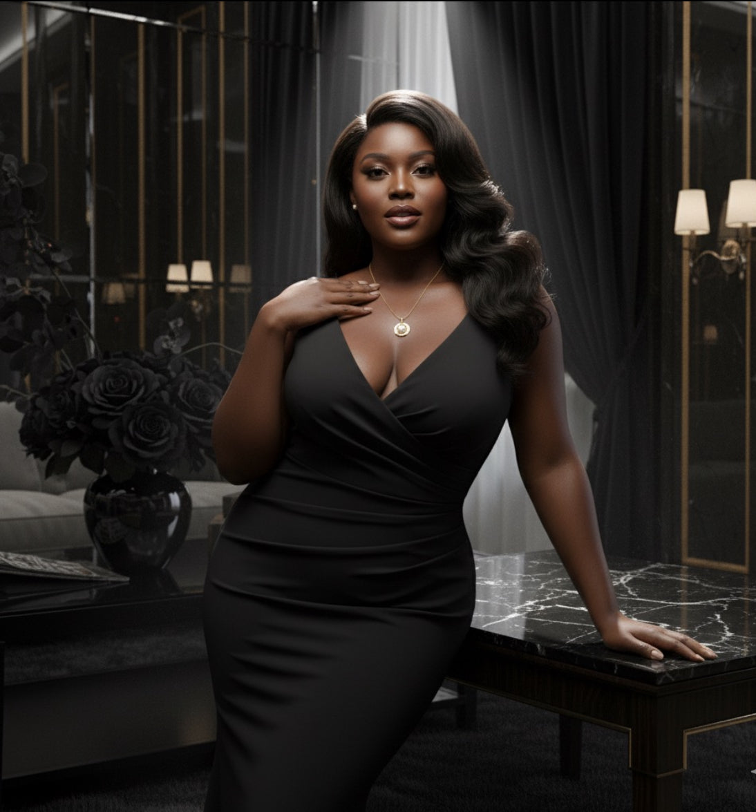 Collier Perles Baroques – Acier Titane (Color Guard)