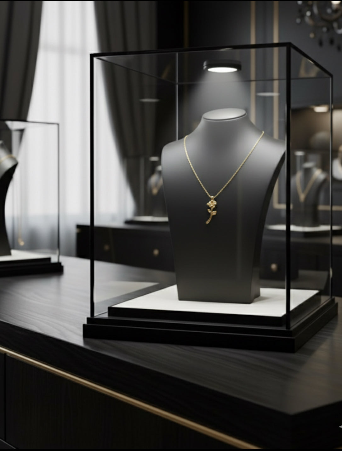 Collier Rose en Argent 925 Plaqué Or – Élégance Minimaliste