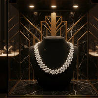 Men's “Challenge” Chain – 925 Silver &amp; Moissanite | 14 mm Cuban Link (Certificate)