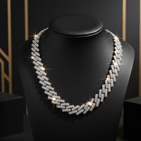 Men's “Challenge” Chain – 925 Silver &amp; Moissanite | 14 mm Cuban Link (Certificate)