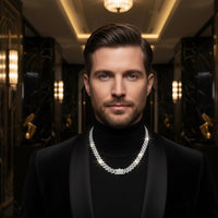 Men's “Challenge” Chain – 925 Silver &amp; Moissanite | 14 mm Cuban Link (Certificate)