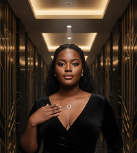 Round Diamond Necklace in 18K Gold &amp; Rose Gold